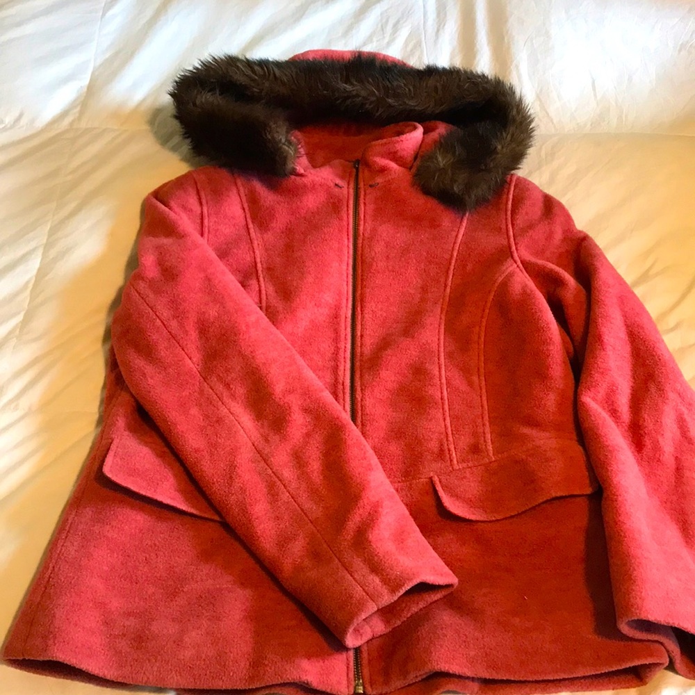 LL Bean Fleece with Fur Hood